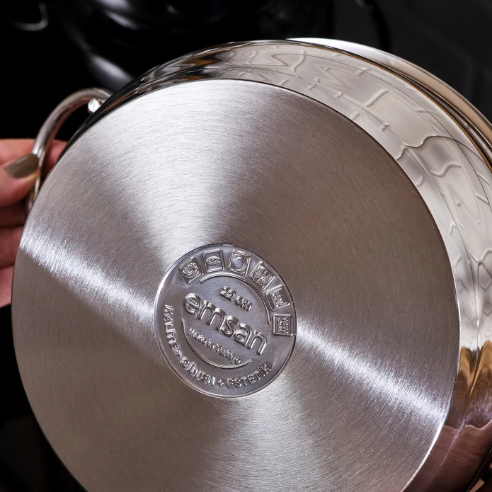 Emsan Cemre İndüksiyon Tabanlı 8 Parça Çelik Tencere Seti