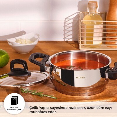 Emsan Aren 8 Parça Tencere Seti Çelik
