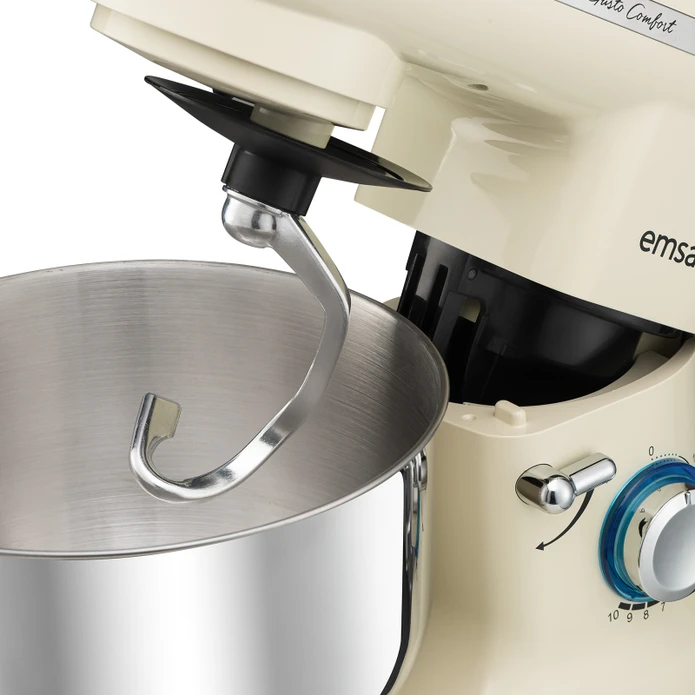 Emsan Bella Gusto Comfort Kıyma Çekme /Sucuk-Sosis/İçli Köfte Aparatlı Hamur Yoğurma Makinesi Krem 1300W 5,5L