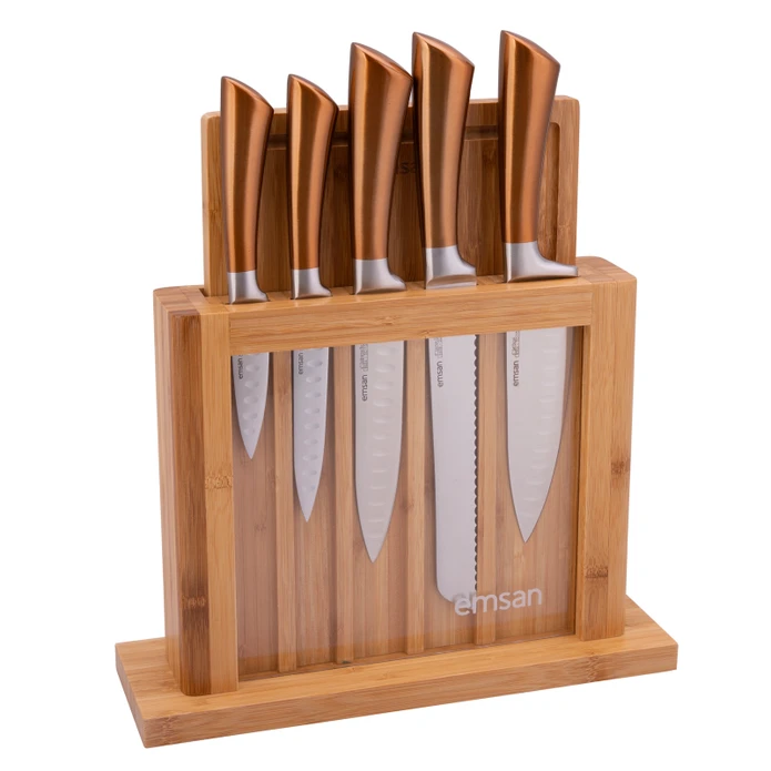 Emsan Matriks Rose Gold 7 Parça Bıçak Seti (Kesme Tahtası Hediyeli)