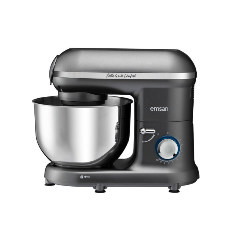 Emsan Bella Gusto Comfort Kıyma Çekme /Sucuk-Sosis/İçli Köfte Aparatlı Hamur Yoğurma Makinesi Gri 1300W 5,5L