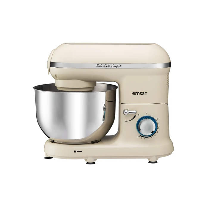 Emsan Bella Gusto Comfort Kıyma Çekme /Sucuk-Sosis/İçli Köfte Aparatlı Hamur Yoğurma Makinesi Krem 1300W 5,5L