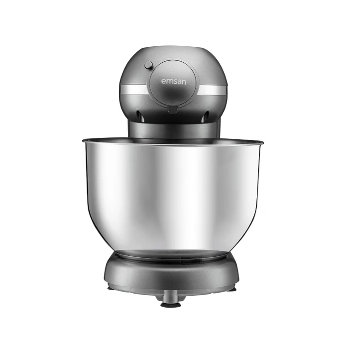 Emsan Bella Gusto Comfort Kıyma Çekme /Sucuk-Sosis/İçli Köfte Aparatlı Hamur Yoğurma Makinesi Gri 1300W 5,5L