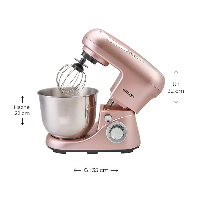 Emsan Bella Gusto Golden Pink Hamur Yoğurma Makinesi 1300W 5L