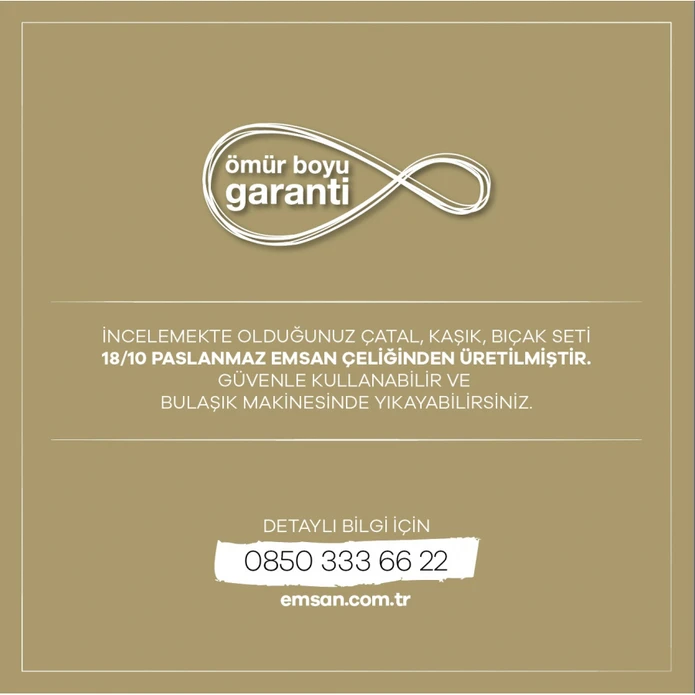 Emsan Sedir Elegance 84 Parça 12 Kişilik Çatal Kaşık Bıçak Takımı