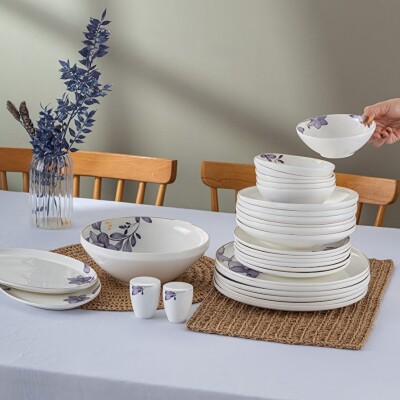 Emsan Isley New Bone 53 Parça 12 Kişilik Yuvarlak Yemek Takımı Lacivert