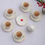 Emsan Kalpten Kalbe 6 Kişilik Kahve Fincan Takımı 90 ml