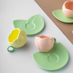 İstanbul Porselen Lale 6'lı Kahve Fincan Takımı 90 ml Multicolor