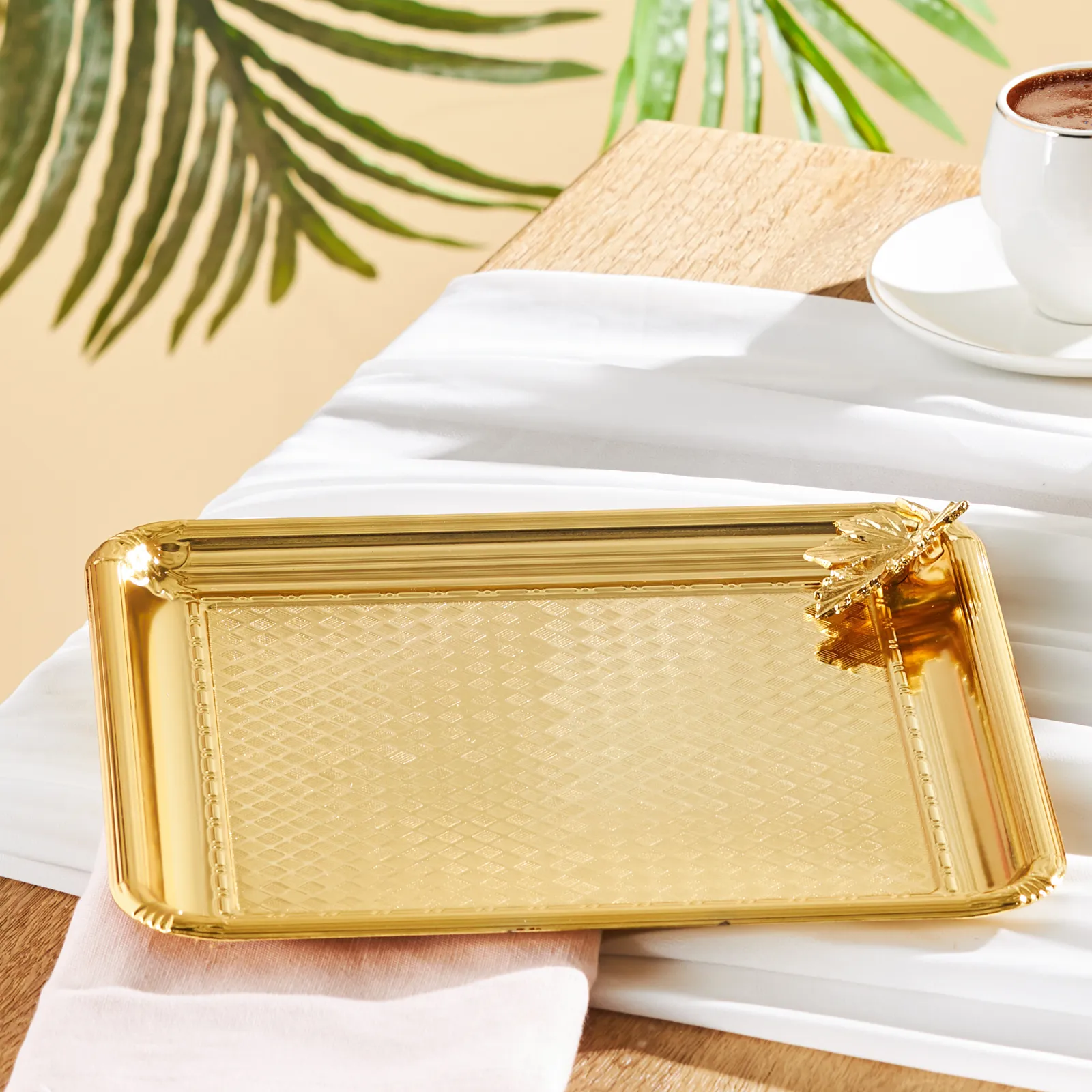 Emsan Leafy Kare Tepsi Gold