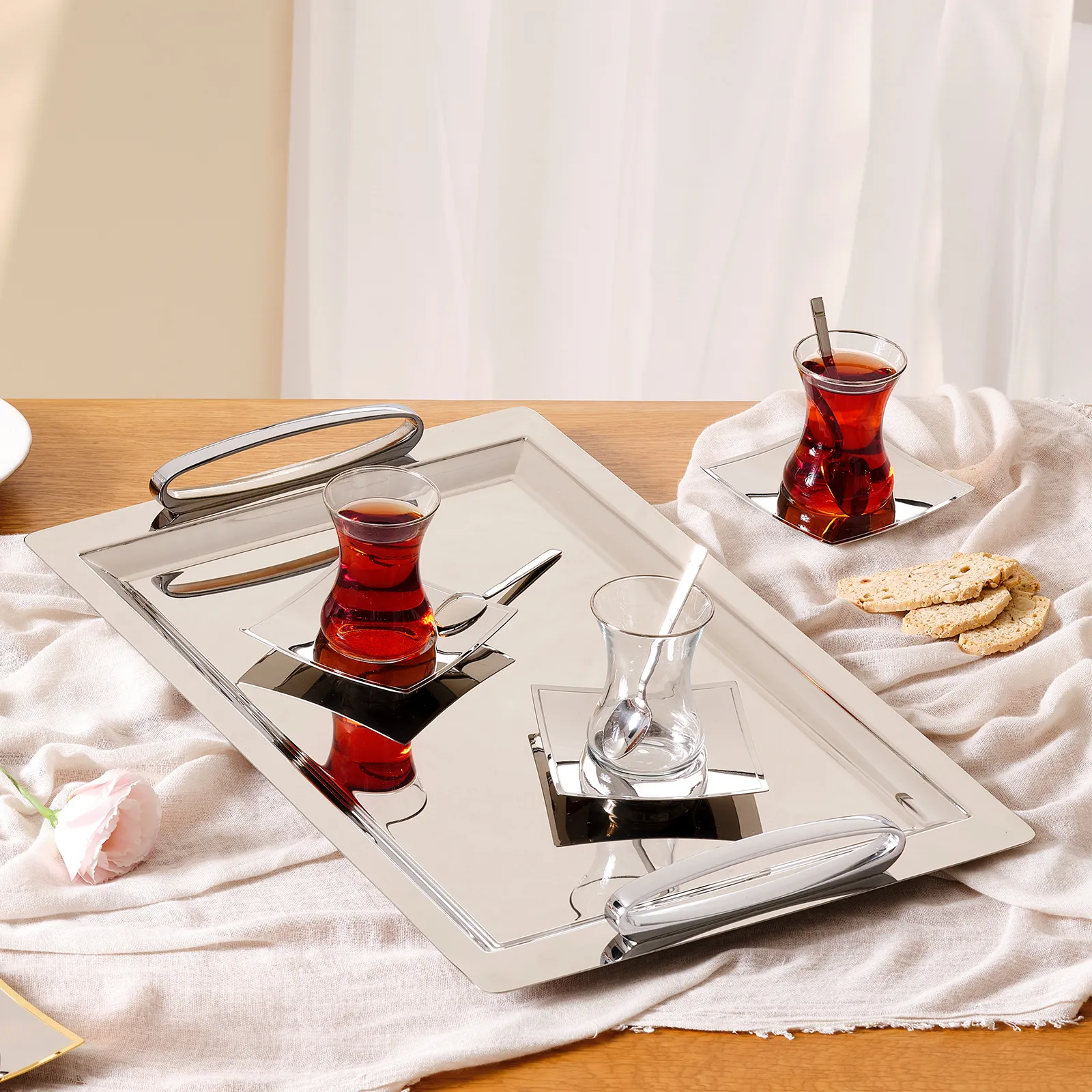 Emsan Abbie 19 Parça Çay Seti 125 ml Platin