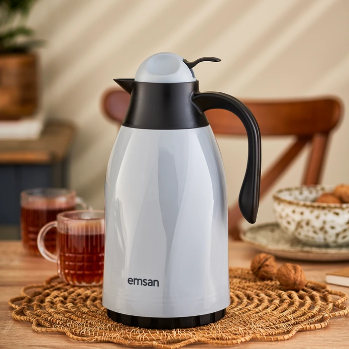 Emsan Sırça Termos 1,3 L Gri