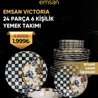 Emsan Victoria 24 Parça 6 Kişilik Yemek Takımı